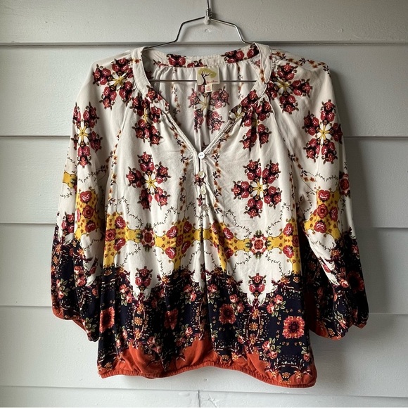Anthropologie Fig & Flower Floral Print Women's Top - Picture 2 of 6